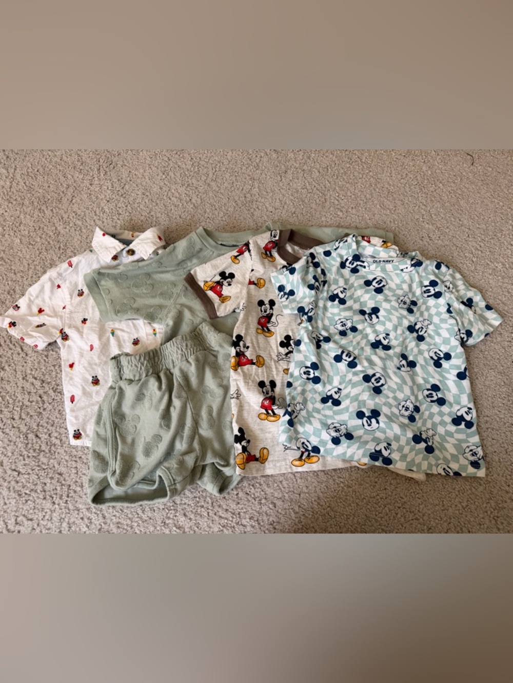 Disney Mickey Mouse Toddler Boy Outfit Bundle 3T Shirts & Shorts Summer